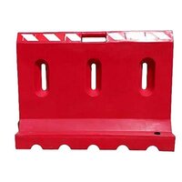 Water Filled Barrier - Hdpe, 2000x500x900 Mm, Red/white/yellow | Uv Stabilized, Interlocking, Reflective Tape