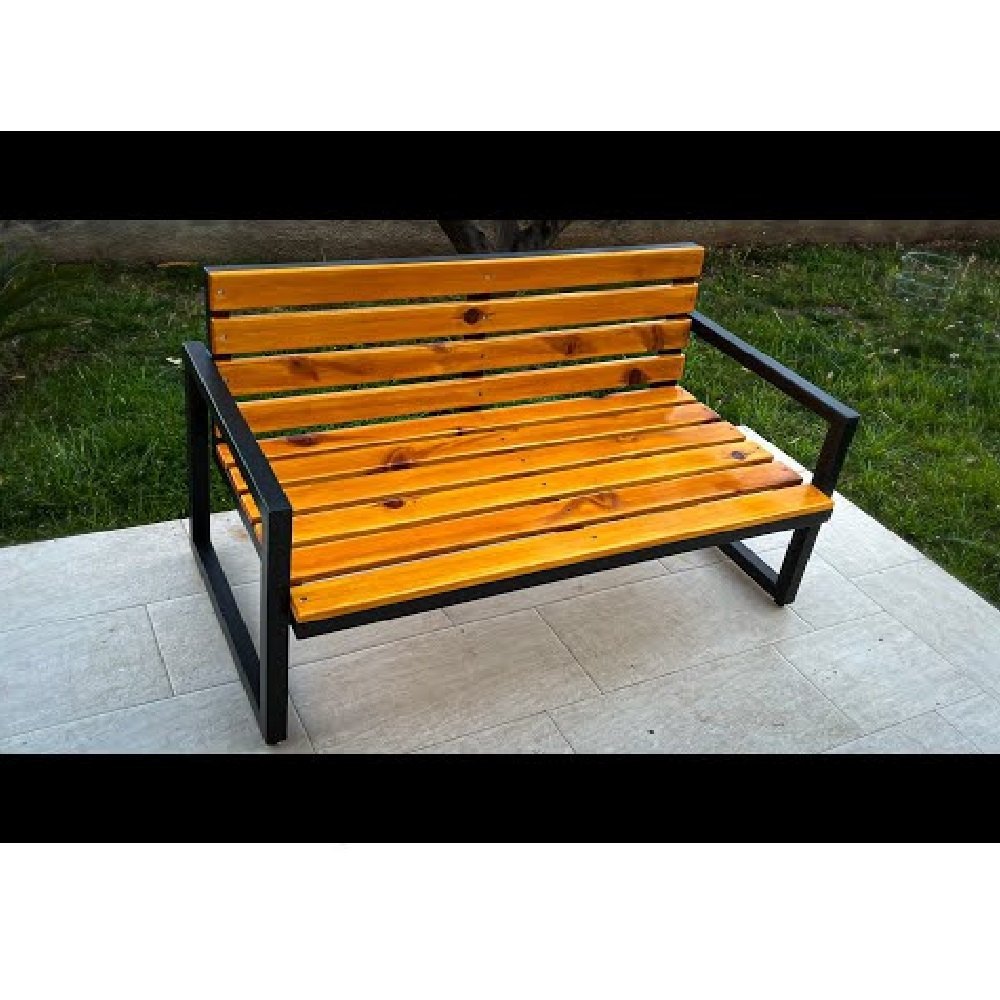 Wooden Top Stainless Steel Bench