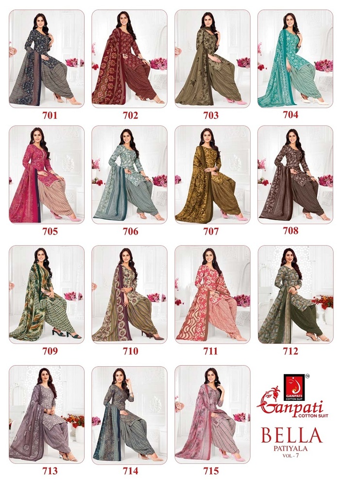 Ganpati Bella Patiyala Vol-7  Dress Material