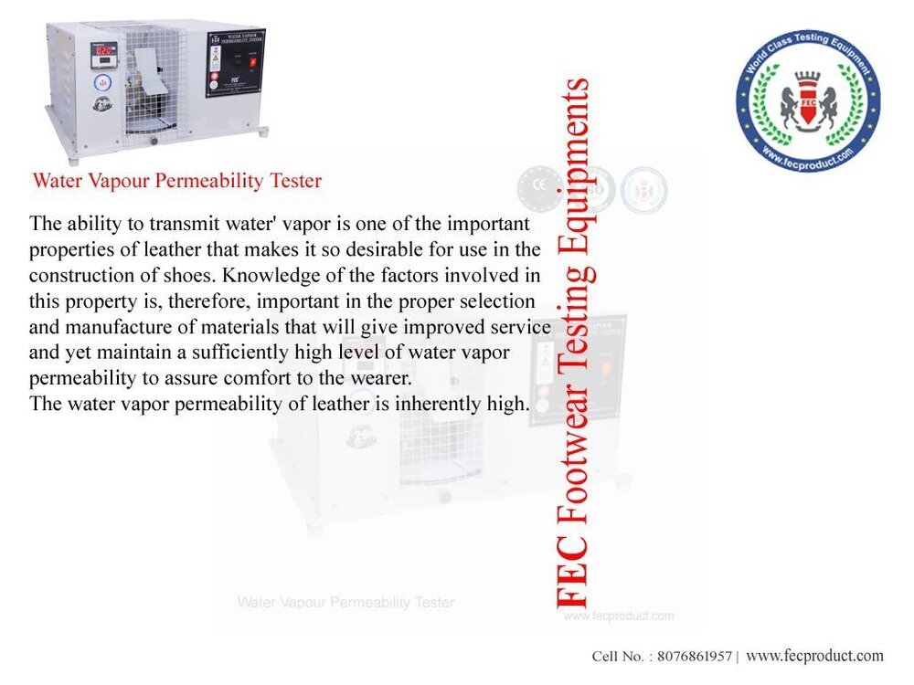 Water Vapour Permeability Tester - Accuracy: A 1% Of Reading %