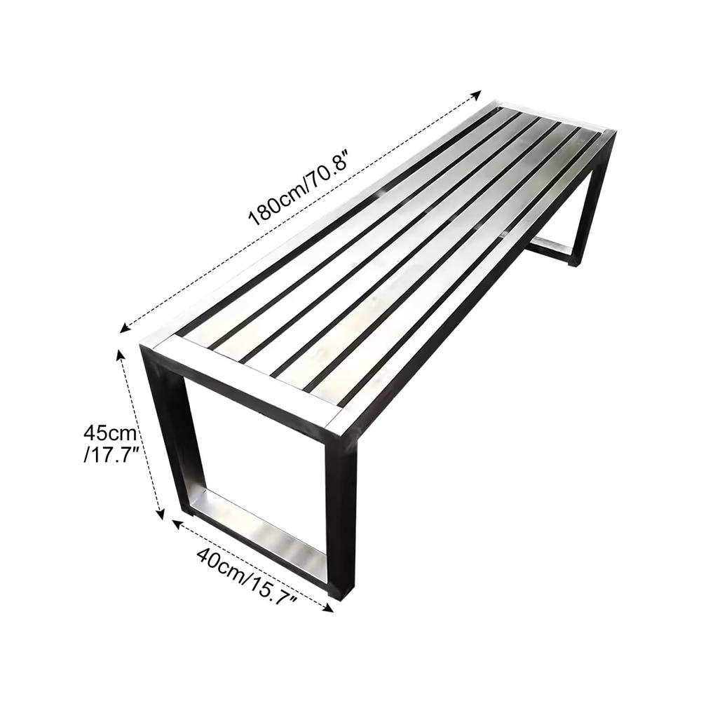 Stainless Steel Bench - 4 Feet, Sleek Silver Color, Modern Appearance, Rust-proof, Durable, Polished Finish For Outdoor Use