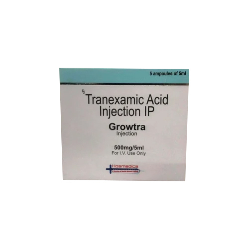 Tranexamic Acid Injection IP - 500mg Dosage, 5ml Liquid Form | Doctor Recommendation for Excessive Bleeding Management