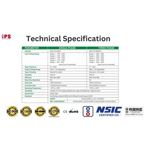 100KVA Oil Cooled Servo Voltage Stabilizer