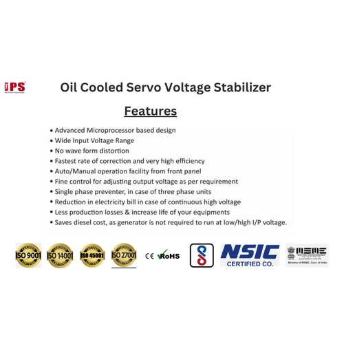 300kva Oil Cooled Servo Voltage Stabilizer - Three Phase, Ac Current, Digital Display, Input Voltage 330-470v, Output Voltage 400v1% , 2-year Warranty