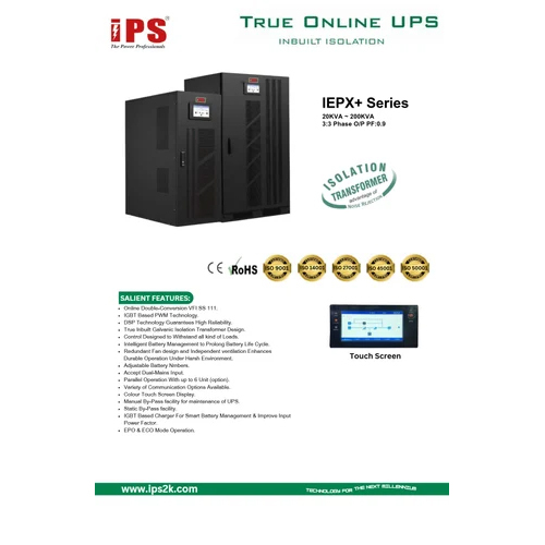 60kva Online Ups For Factory And Industrial Loads - Color: Black