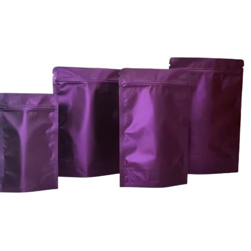 Matte Purple Standup Zipper Pouches - Material: Ldpe
