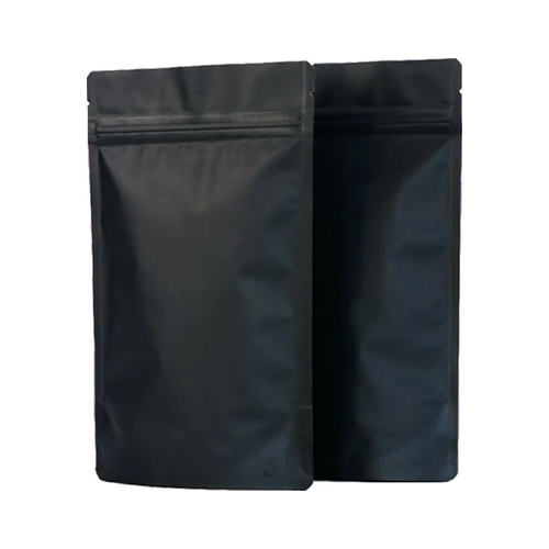 Digital Printed Flat Bottom Pouches. - Color: Black