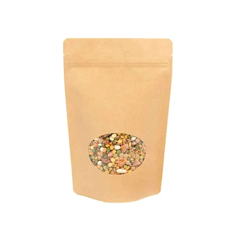 Oval Window Standa  Up Zipper Pouch - Coating Type: Food Grade Lamination