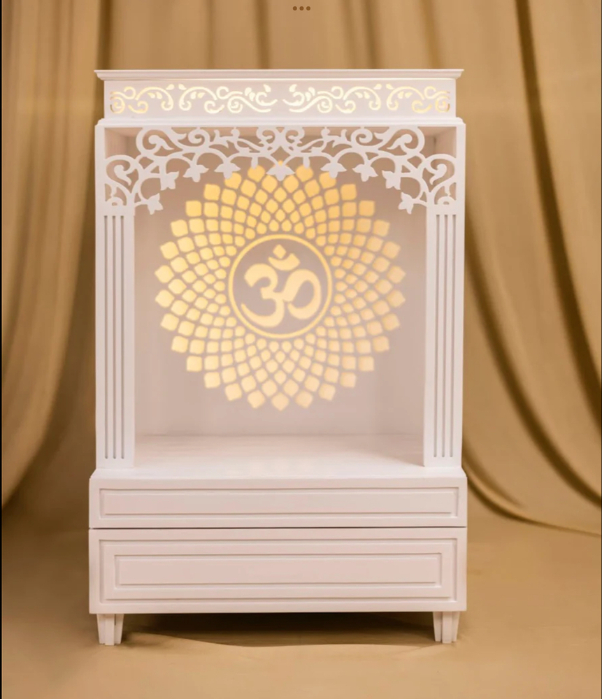 Corian Marble Mandir - Color: White