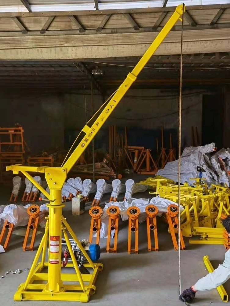 Construction Crane - 500 Kg Lifting Capacity, 40m Height, 12 M/m Speed, Orange, Plc Control, 220v Motor, 100 Kg Weight - Automated Material Hoist For Vertical Transport