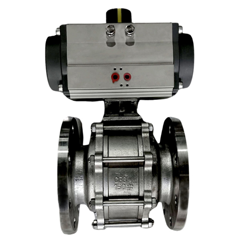 Pneumatic Ball Valve - Color: Grey & Black