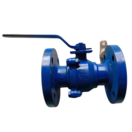 Ball Valve - Cast Iron, Standard Size, Vibrant Blue | Polished Finish, Medium Pressure, Ideal for Water-Based Media in Commercial Applications