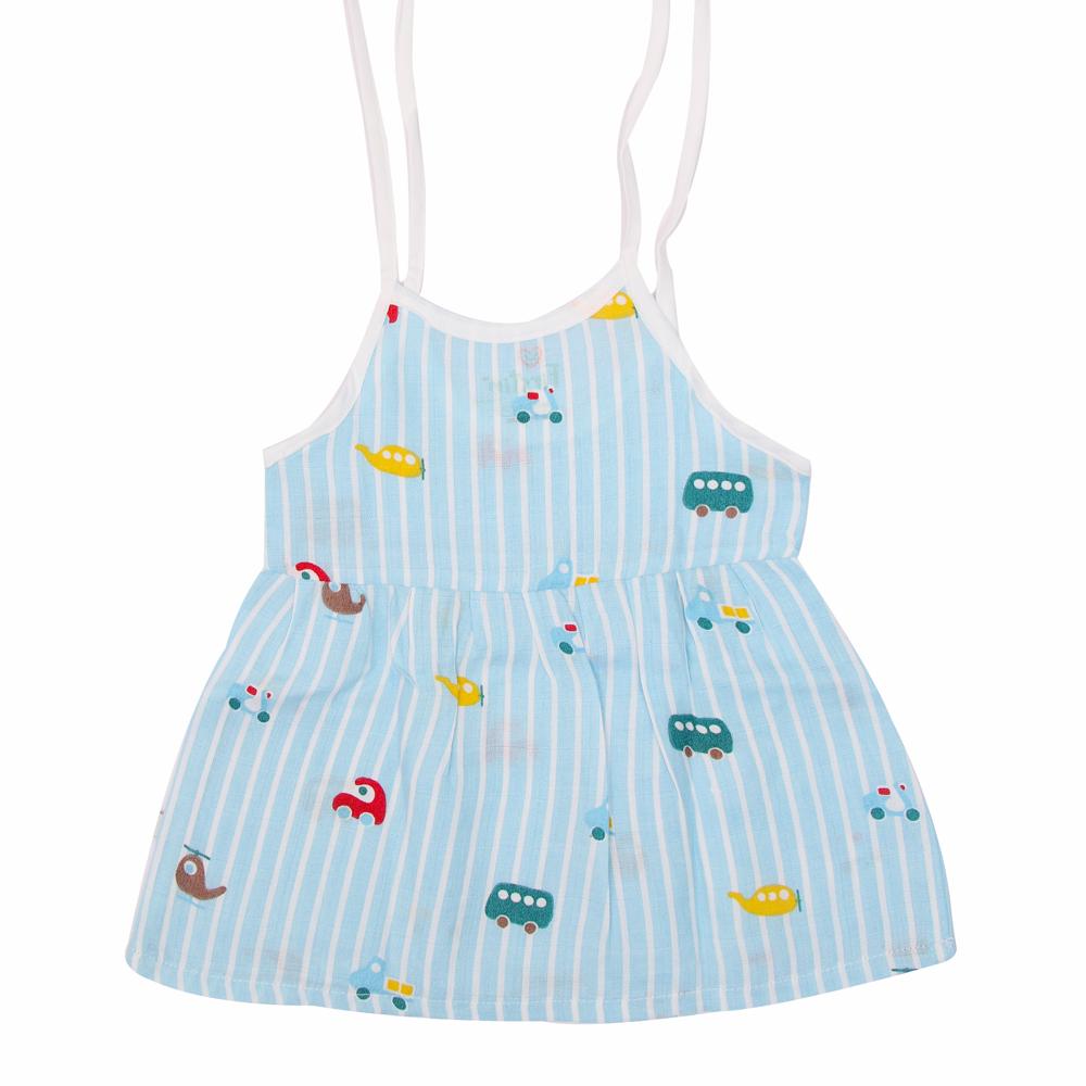 Organic Cotton Muslin Printed Knotted Frock