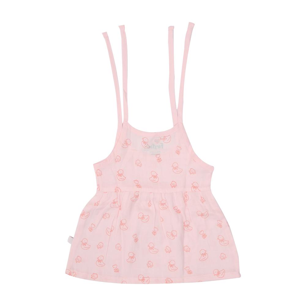 Organic Cotton Muslin Printed Knotted Frock