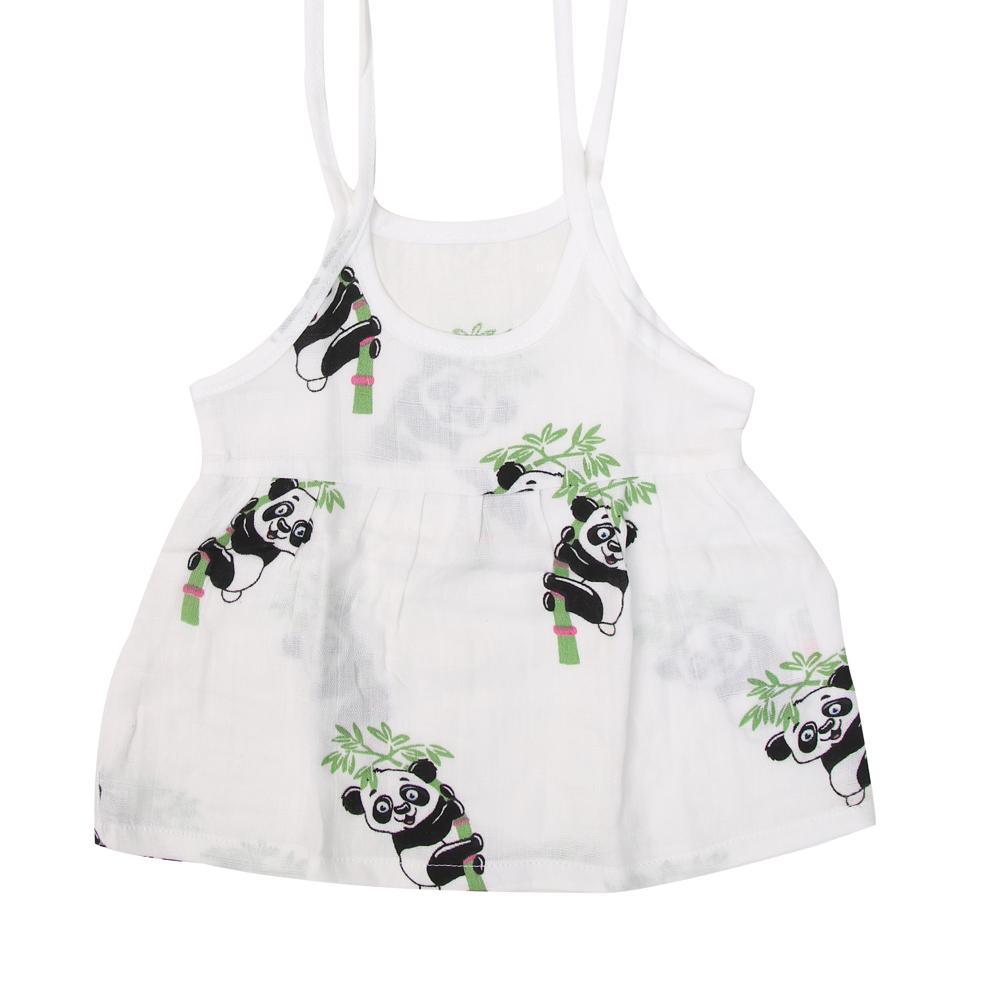 Organic Cotton Muslin Printed Knotted Frock