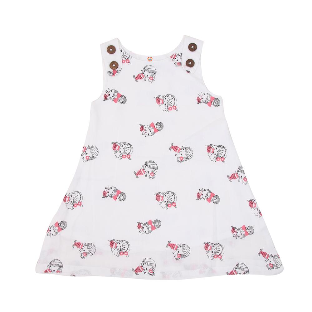 Organic Cotton Shoulder Button Frock