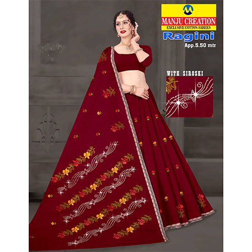 Ragini Cotton Saree - Color: Multicolor Available