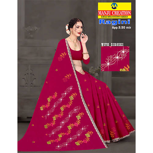 Ragini Cotton Saree - Color: Multicolor Available