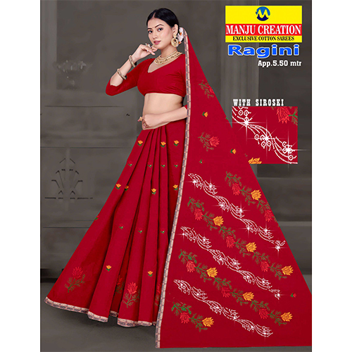 Ragini Cotton Saree - Color: Multicolor Available