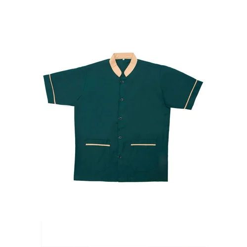 Half Single Piping Premium Quality Housekeeping Shirt - Color: Green