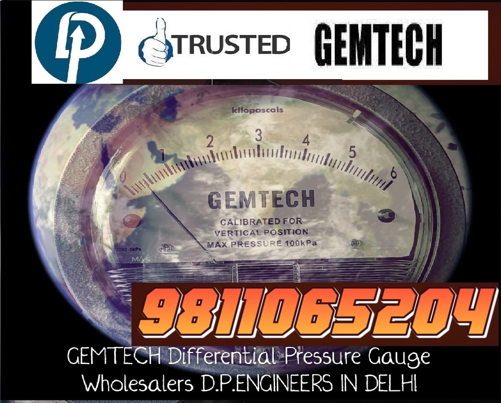 Popular Cities GEMTECH Differential Pressure Gauge Wholesalers for Hyderabad