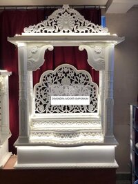 Pure White Marble Temple with Designer Pillars