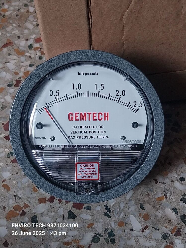 GEMTECH Differential Pressure Gauge Distributor From Unnao Uttar Pradesh
