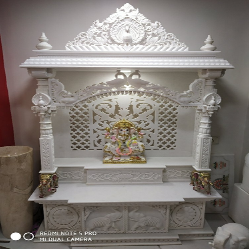 Devotional Marble Temple with Traditional Touch