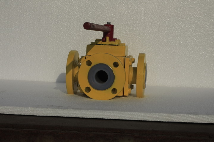 PFA Lined Three Way Ball Valve