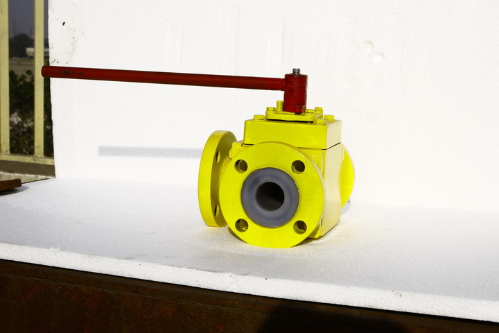 PFA Lined Three Way Ball Valve