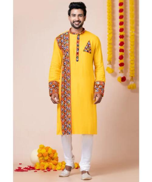 Navratri Special Rayon Kurta Set - Rayon Fabric, Available In Red With Off White Churidar | Enhanced With Resham, Kutch, And Mirror Work