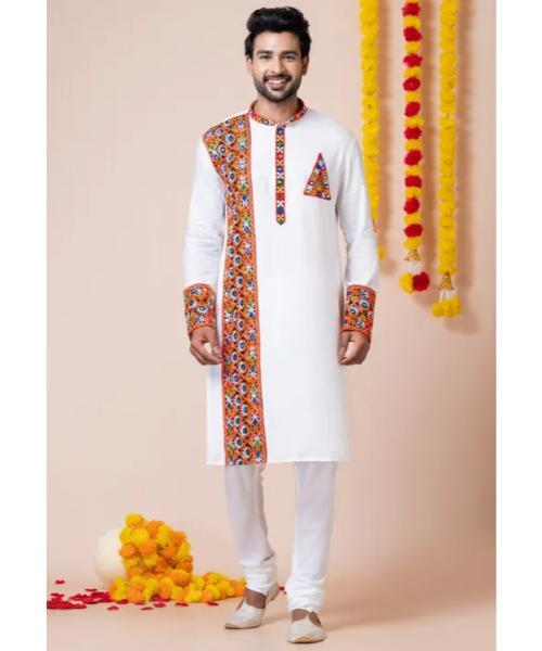 Navratri Special Rayon Kurta Set - Rayon Fabric, Available In Red With Off White Churidar | Enhanced With Resham, Kutch, And Mirror Work