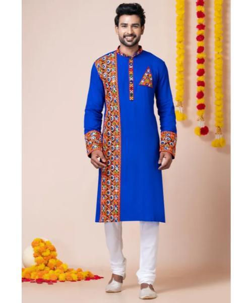 Navratri Special Rayon Kurta Set - Rayon Fabric, Available In Red With Off White Churidar | Enhanced With Resham, Kutch, And Mirror Work