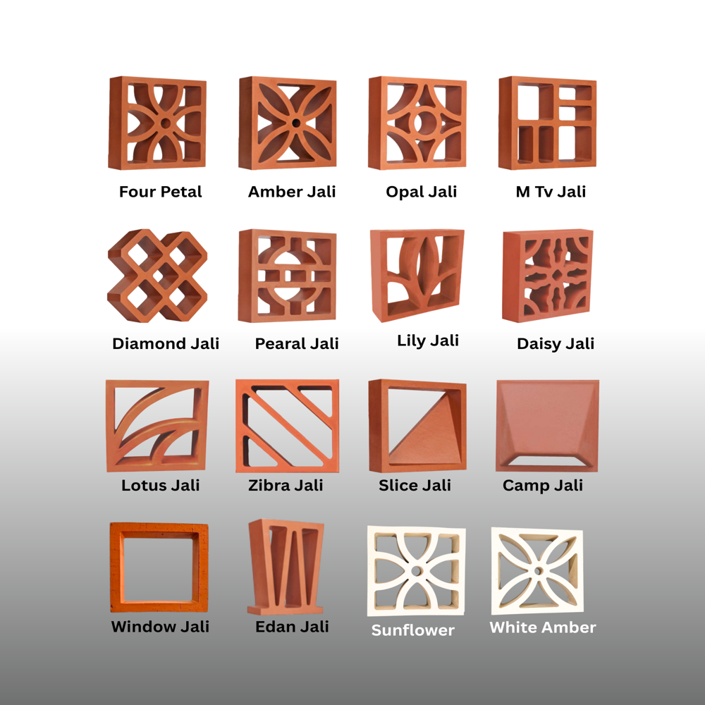 Terracotta Clay Jali - 8 x 8 x 2.5 Inch | Natural Red Finish, Durable High-Quality Clay, Perfect for Decorative Elements and Ventilation Points