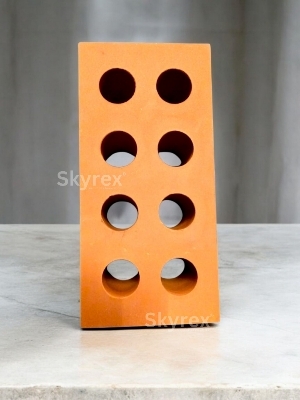 Terracotta 8 Holes Clay Brick - Color: Red