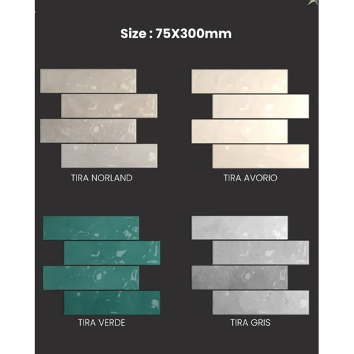 Ceramic Subway Tiles 75mm X 300mm Glossy and Matt