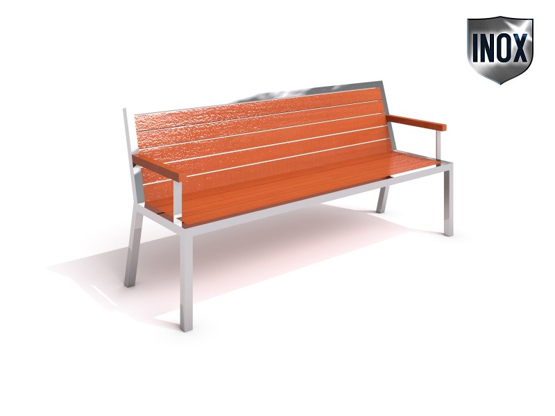 Wooden Top Stainless Steel Bench