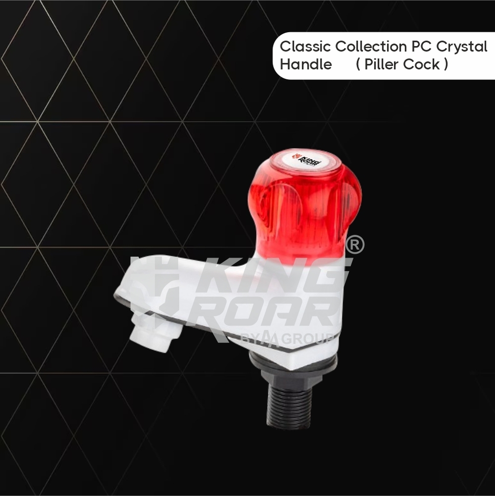 Angal Cock Bib Tap (Classic Series Pc Crystal Handle) - Color: Red And White
