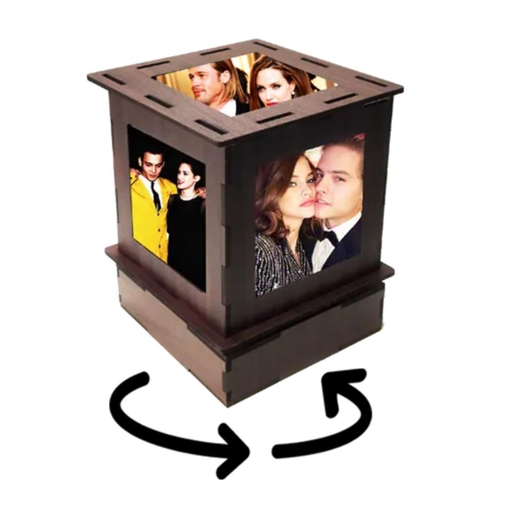 Rotating Led Shadow Lamp - Color: Wood