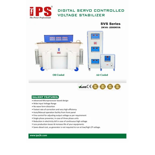 20 Kva Three Phase Servo Voltage Stabilizer - Current Type: Ac