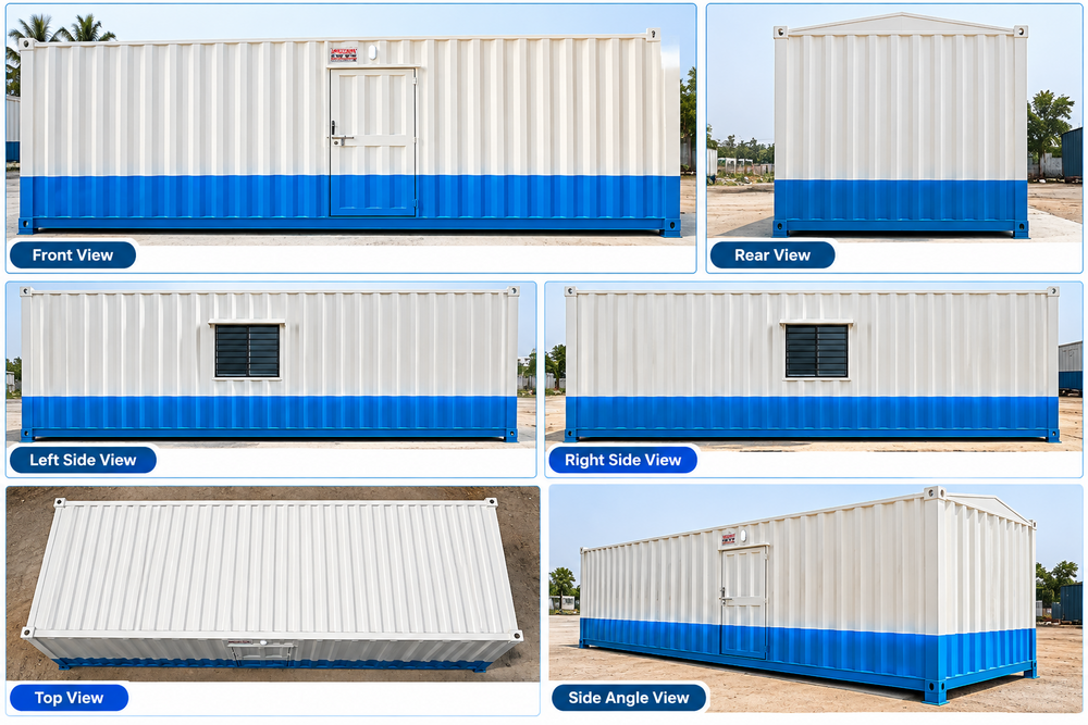 Mild Steel Office Cabin - High-Quality Steel 10 Feet Tall Any Color Customization | 30-40 Tonne Floor Load Capacity Durable Design