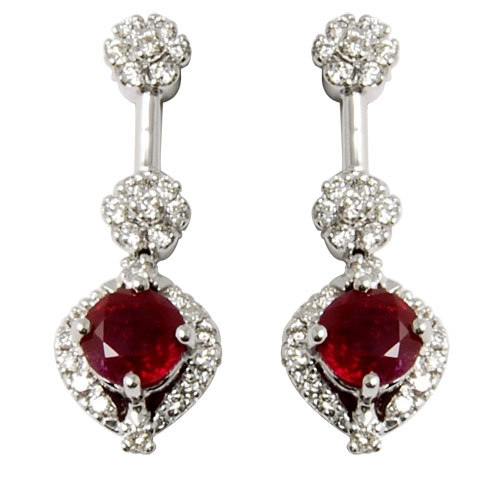 Diamond and Ruby Jewelry Set - 18K/14K Gold, 1.62 cts Round Ruby & 0.53 cts VS Diamonds | Customizable Designs, Perfect for Engagement and Parties