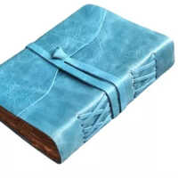 Vintage Handmade Decal Paper Leather Journal Unruled - Binding: Perfect Binding