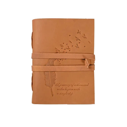 Leaf Embossed Leather Journal - Binding: Perfect Binding