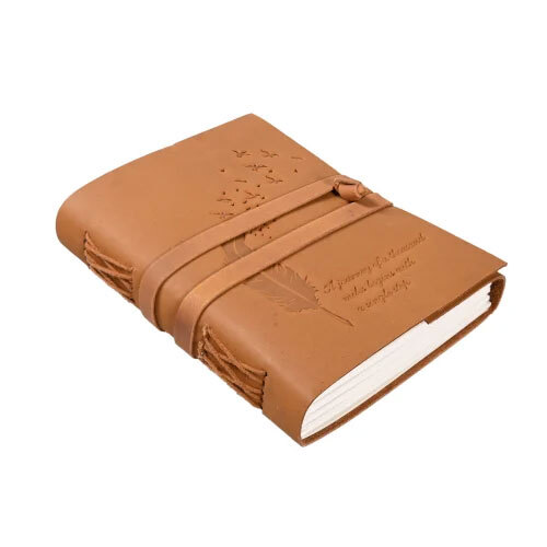 Leaf Embossed Leather Journal - Binding: Perfect Binding