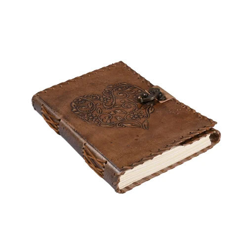 Heart Embossed Leather Journal A5 Unruled - Binding: Perfect Binding