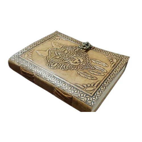 Fox Embossed Leather Journal Unruled - Binding: Perfect Binding