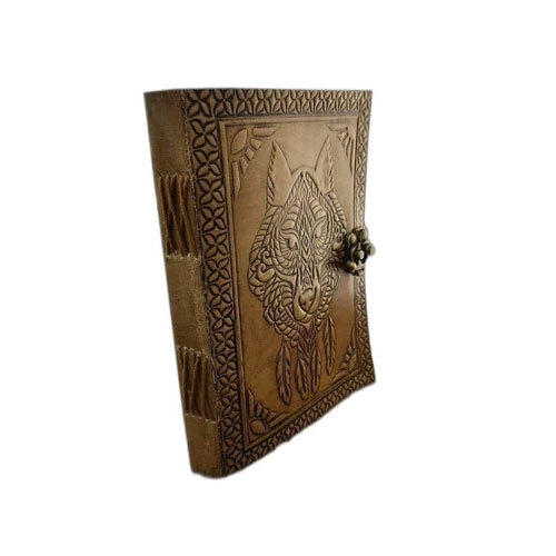 Fox Embossed Leather Journal Unruled - Binding: Perfect Binding