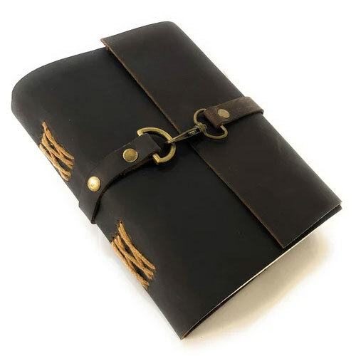 Vintage Handmade Leather Journal with Lock Rustic Brown Diary