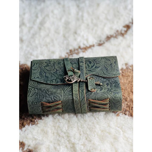 Idrishhandicrafs Leather Bound Journal - Color: Green